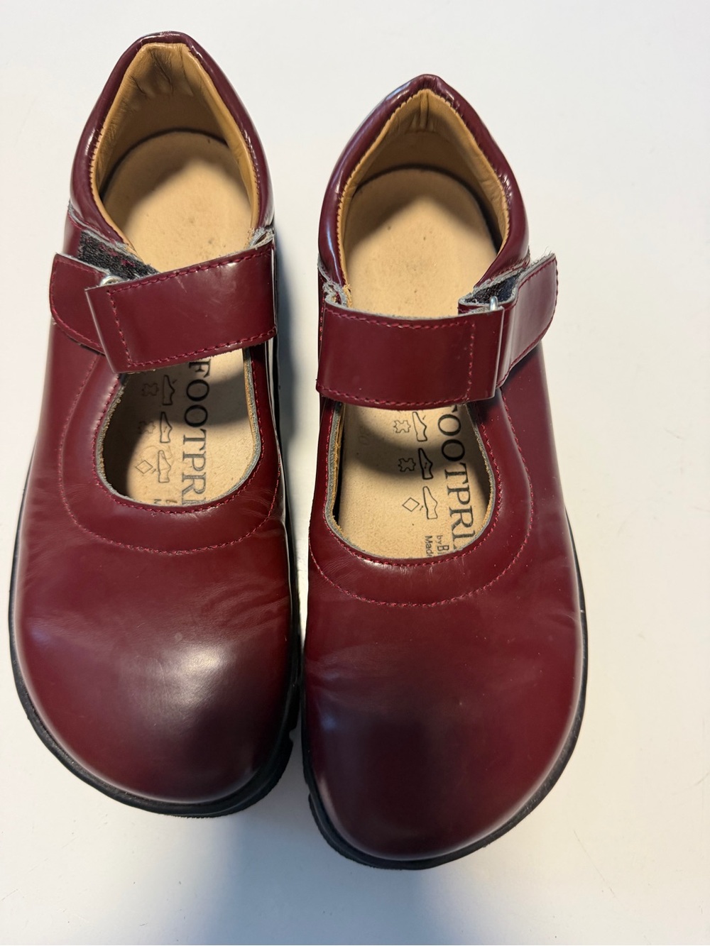 Vintage Footprints Birkenstock Burgundy Leather Mary Jane Shoes EU 34 US 3 / 3.5